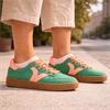 Victoria Smash Suede Gumsole Trainer - Green Suede